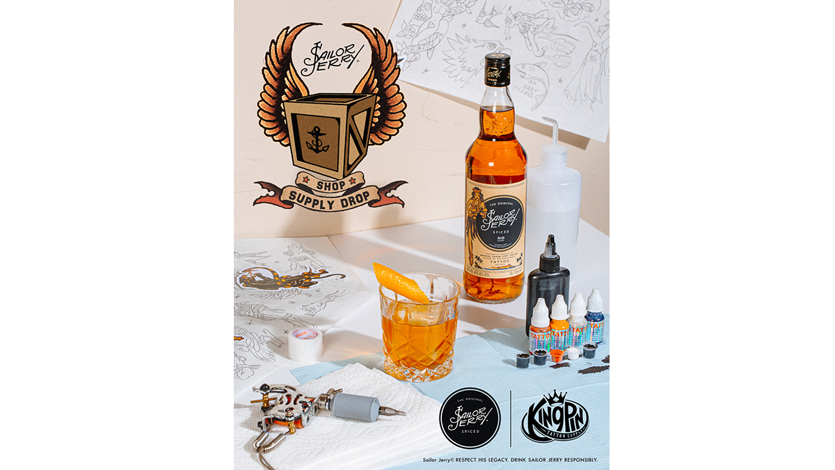 Sailor Jerry Spiced Rum King Tattoo Supplies Shop Supply Drop